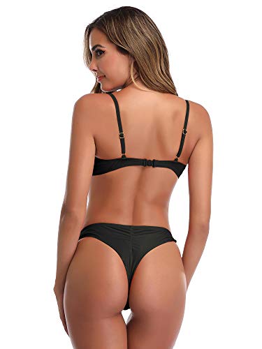 Conjuntos de Bikinis para Mujer Push Up Bikini Traje de baño de Tanga de Cintura Baja Trajes