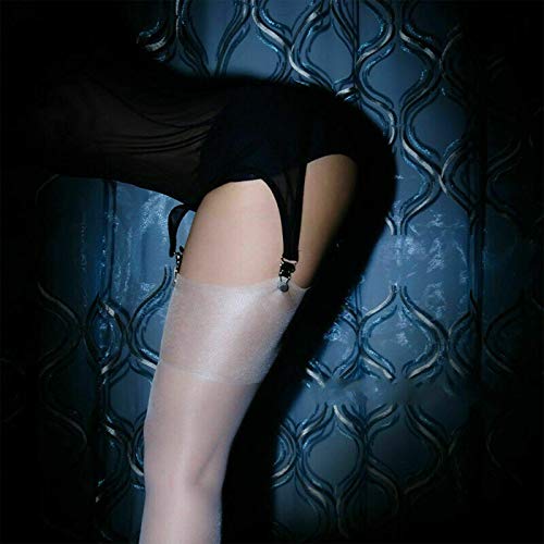 CONSUNDYTT Body de Malla Transparente con Liguero de 6 Correas, lencería de Noche Sexy Body Liguero para Medias hasta el Muslo,Rojo,L