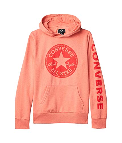 Converse Kids Boy's Chuck Patch Pullover Hoodie (Big Kids) Red Heather SM (7-8 Big Kids)