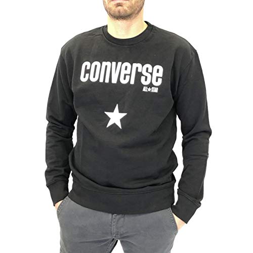 Converse Sudadera Garzata con cuello redondo para hombre Negro XS