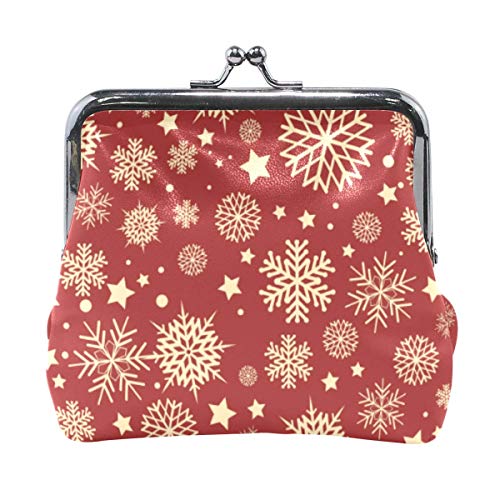 Copo de Nieve Fondo Rojo Monedero Embrague Bolso pequeño Monedero Monedero Bolsa Cambio de Tarjeta Titular