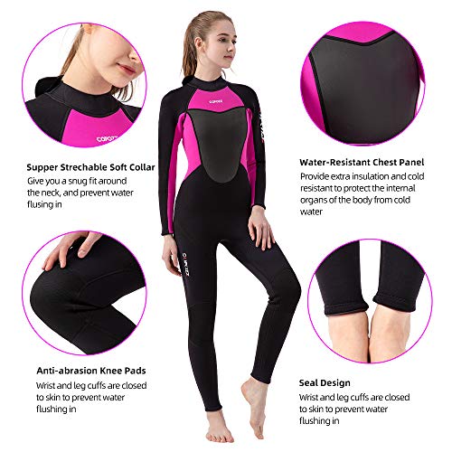 COPOZZ - Traje de neopreno unisex de 3 mm, con cremallera trasera, para bucear, bucear, natación, surf