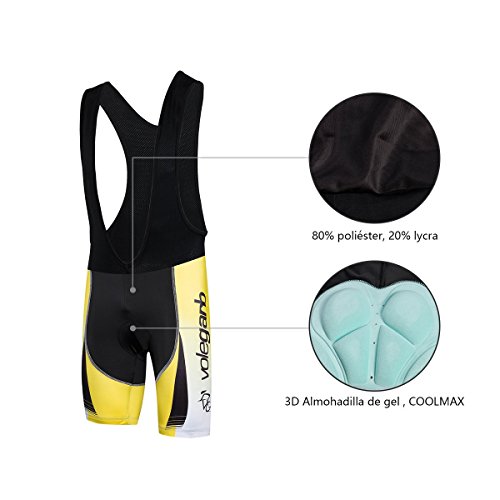 Cornasee Ropa Ciclismo Verano para Hombre Ciclismo Maillot y Culotte Pantalones Cortos (Amarillo,XL)
