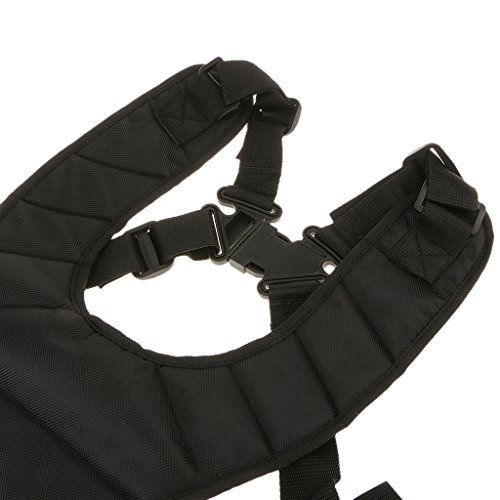 Correa de Arnés Doble Hombro Botonadura para Desbrozadora Strimmer Color Negro