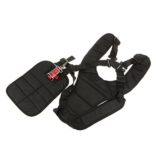 Correa de Arnés Doble Hombro Botonadura para Desbrozadora Strimmer Color Negro