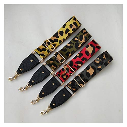 Correa de hombro de repuesto Bolsa de tela de estampado de leopardo ajustable Correa de correa de la correa de las mujeres Bolsa de Crossbody Reemplace Manija Accesorios 5 cm Ancho para bolsos de bric