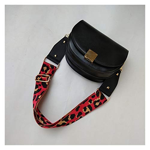 Correa de hombro de repuesto Bolsa de tela de estampado de leopardo ajustable Correa de correa de la correa de las mujeres Bolsa de Crossbody Reemplace Manija Accesorios 5 cm Ancho para bolsos de bric