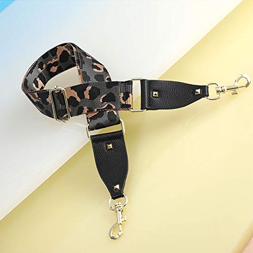 Correa de hombro de repuesto Manejar la correa de la bolsa para las mujeres removible DIY Hombro del arco iris Bolso del arco iris Accesorios de la manija del leopardo del cuerpo de la cruz Cinturones