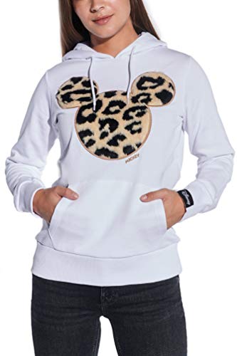 Course Sudadera con capucha para mujer, diseño de Mickey Mouse Blanco M
