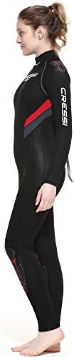 Cressi Castoro Lady Monopiece Wetsuit Traje Monopieza de Buceo Neopreno 5mm High Stretch para, Mujer, Negro/Rojo, XL/5