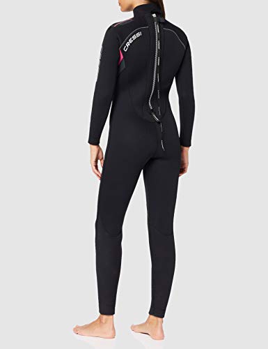 Cressi Castoro Traje Monopieza de Buceo Neopreno 5mm High Stretch para, Mujer, Negro/Rosa/Gris, XS/1