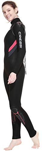 Cressi Castoro Traje Monopieza de Buceo Neopreno 5mm High Stretch para, Mujer, Negro/Rosa/Gris, XS/1