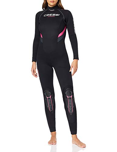Cressi Castoro Traje Monopieza de Buceo Neopreno 5mm High Stretch para, Mujer, Negro/Rosa/Gris, XS/1