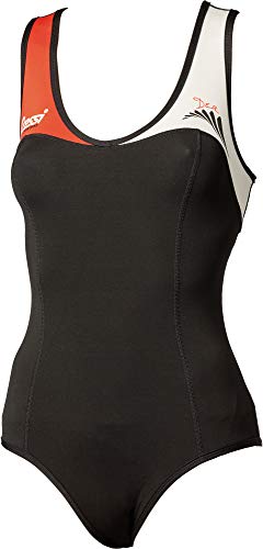 Cressi DEA Swimming Neoprene Wetsuit 1mm - Premium Neopreno Bañador Mujer Negro/Blanco/Naranja, L/4
