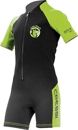 Cressi DG003507, Traje de Neopreno Infantil, Negro/Lime, 5/6 Años