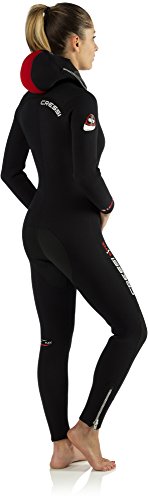 Cressi Diver Traje, Mujeres, Negro/Rojo, L/4