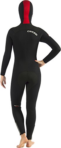 Cressi Diver Traje, Mujeres, Negro/Rojo, L/4