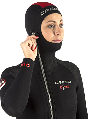 Cressi Diver Traje, Mujeres, Negro/Rojo, L/4