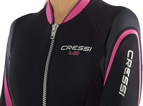 Cressi Lei Monopieza para Mujer en Neopreno de 2.5 mm para Aguas Cálidas, Negro/Gris/Rosa, XS/1