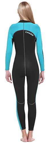 Cressi Lido Lady Monopiece Wetsuit Traje de Neopreno 2mm de una Pieza para Mujer, Women's, Negro/Aguamarina, XXL/6