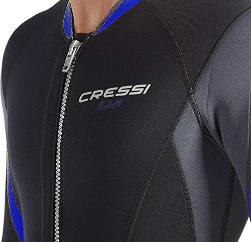 Cressi Lui All-in-One Traje, Hombre, Negro/Gris/Azul, S