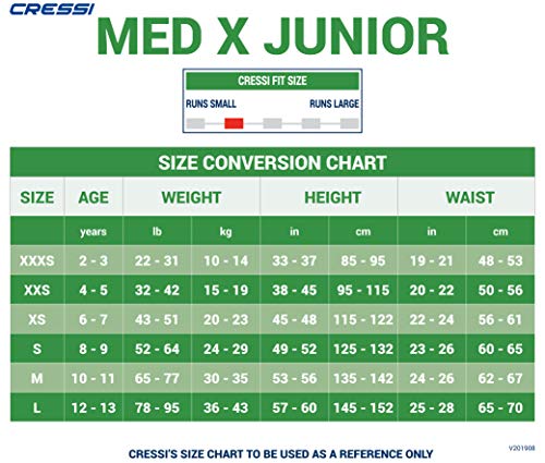 Cressi Med X Jr Wetsuit 2.5mm Traje de Neopreno Corto, Hombre, Negro/Azul, M 10/11 Años