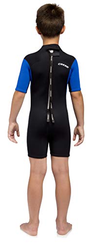 Cressi Med X Jr Wetsuit 2.5mm Traje de Neopreno Corto, Hombre, Negro/Azul, M 10/11 Años
