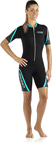Cressi Playa Shorty Trajes, Mujer, Negro/Aguamarina, XS/1
