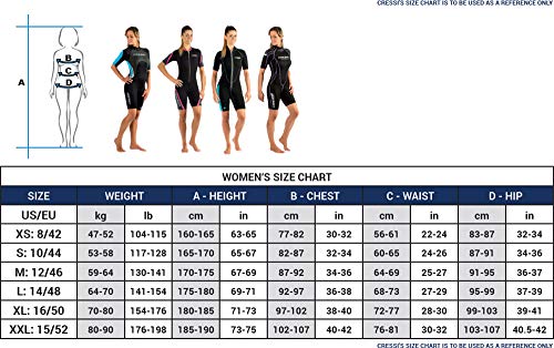 Cressi Playa Shorty Trajes, Mujer, Negro/Aguamarina, XS/1