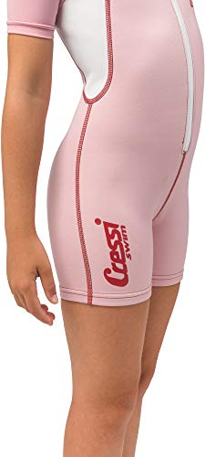 Cressi Shorty Kid Monoshort Infantil en Neopreno de 1.5/2mm, Unisex niños, Mangas Cortas-Rosa/Blanco, M (3 Años)