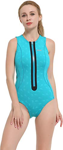 Cressi Termico Traje de Baño Mujer 2mm, Aguamarina/Logo Plata, XS/1