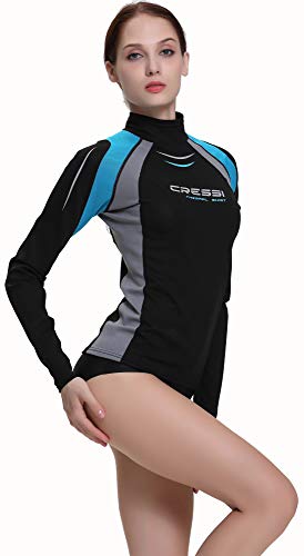 Cressi Thermo Long SL Camiseta Corta y Manga Larga en Tejido elástico, Mujer, Negro, S/2 (38)