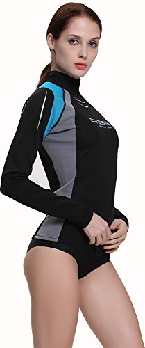 Cressi Thermo Long SL Camiseta Corta y Manga Larga en Tejido elástico, Mujer, Negro, S/2 (38)