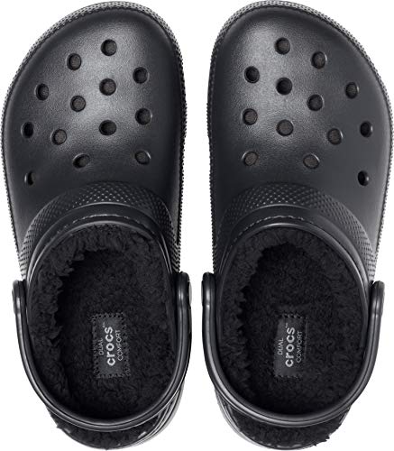 Crocs Classic Lined Clog, Zuecos Unisex, Negro, 39/40 EU