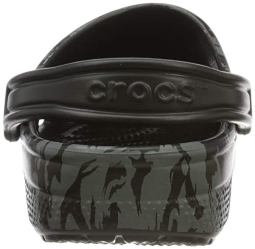 Crocs Classic Printed Camo Clog, Zuecos Unisex Adulto, Negro (Black 001), 42/43 EU