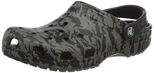 Crocs Classic Printed Camo Clog, Zuecos Unisex Adulto, Negro (Black 001), 42/43 EU