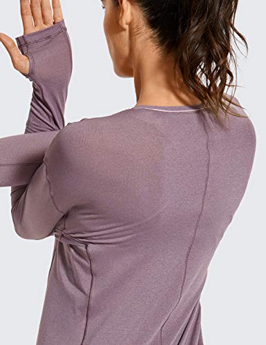 CRZ YOGA Damen Mujer Ropa Deportiva Yoga Shirts Camiseta Manga Larga Brezo púrpura 42