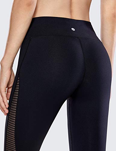 CRZ YOGA - Malla Pantalones Deportivos Elastico Cintura Media Fitness Yoga para Mujer -71cm Negro - R426 42