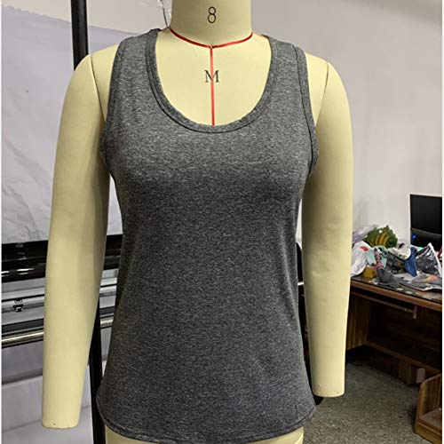 Cuello En Forma De U Top Sin Mangas De Malla Sin Respaldo Suelto Y Cómodo Sin Mangas, Color Liso Top Deportivo Sin Mangas Chaleco De Mujer,H,M