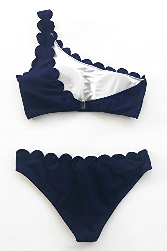 CUPSHE Conjunto de Bikini Asimétrico Traje de Baño de Dos Piezas, XL