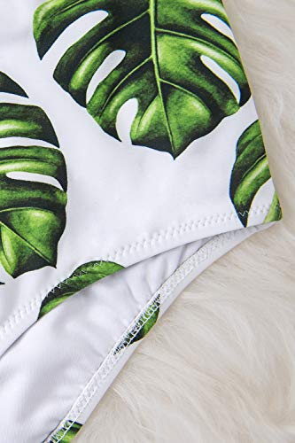 CUPSHE Mujer Bikinis Tejido Tipo Nido de Abeja Traje de baño de Dos Piezas Verde XXL