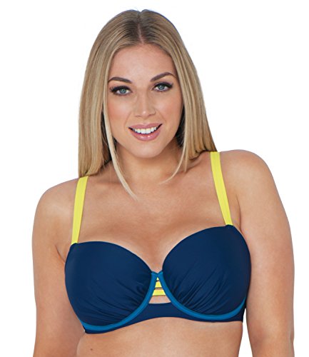 Curvy Kate Maya Balcony Bikini Tops, Azul Mix, 110G para Mujer