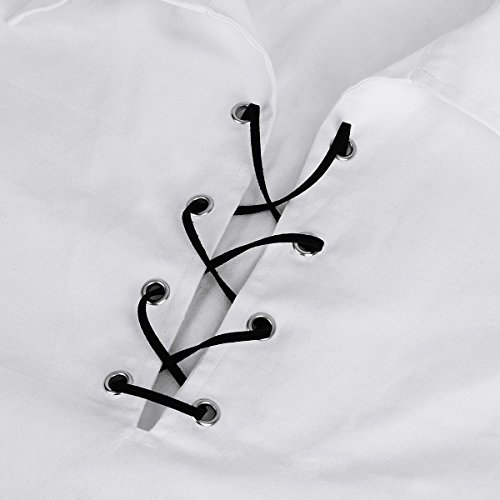 CUSFULL Camisa Escocesa de Hombre Estilo Jacobite Kilt Medieval Manga Larga Disfraz Clasico de Edad Media de Escocia Ropa Vintage