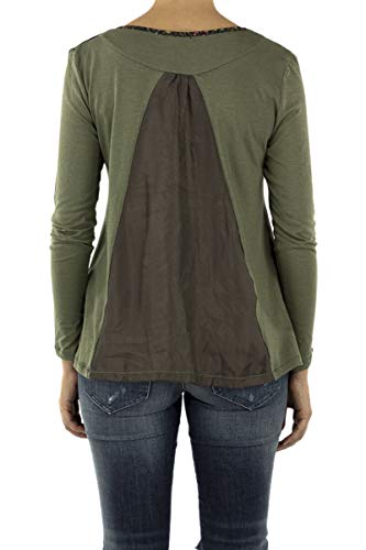 Custo Barcelona Open Kaki Camiseta De Manga Larga, Verde, M para Mujer