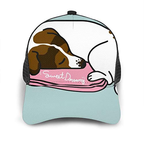 Cute Jack Russell Dog Sleeping On Pink Pillow 3D Dad Plain Hat Tamaño Ajustable Suave