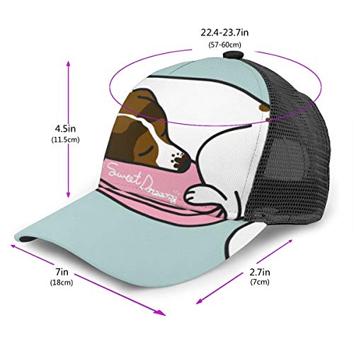 Cute Jack Russell Dog Sleeping On Pink Pillow 3D Dad Plain Hat Tamaño Ajustable Suave