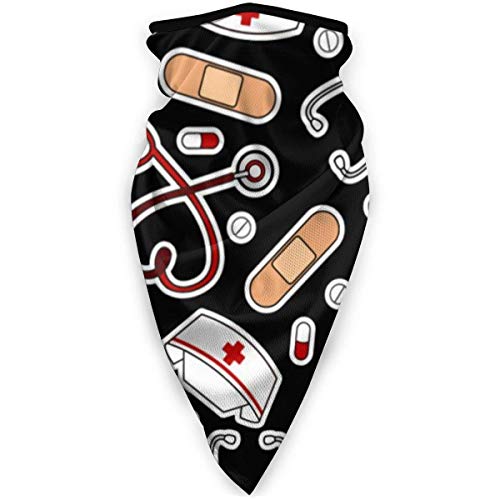 Cute Nurse Love Black Neck Gaiter Warmer Mascarilla a Prueba de Viento Bufanda Deportiva al Aire Libre
