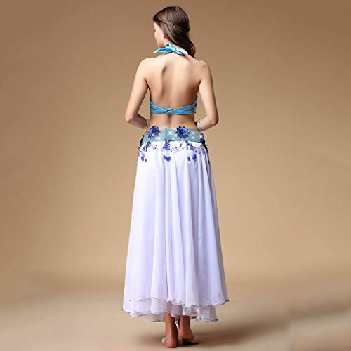 CX Juego De Vestuario para Danza del Vientre, Traje De Baile De Danza Oriental para Mujer Adulta (Color : Lake Blue, Tamaño : L)