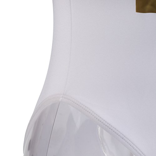 D DOLITY 1x Monokini Traje de Baño Playa Mujeres Letras Dorado Impreso Bañador Suave Tacto - L, Blanco