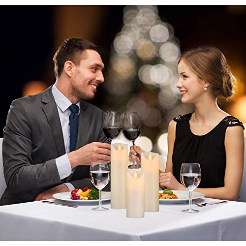 Da by Velas LED, 5 Llama LED Parpadeante (14cm, 15cm, 16cm, 18cm, 20cm), Vela sin Llama de 300 Horas y Control Remoto de 10 Botones.[Clase de eficiencia energética A]